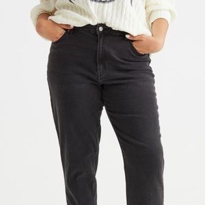 NEW H&M loose mom jeans loose fit 26 ankle plus size womens grey black